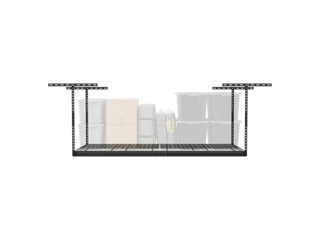 MonsterRax Overhead Garage Storage Rack - 4 x 8 Ceiling Racks for Garage Shelving, Organization, Adjustable Hanging Storage, Grey, 12'- 21' Height...
