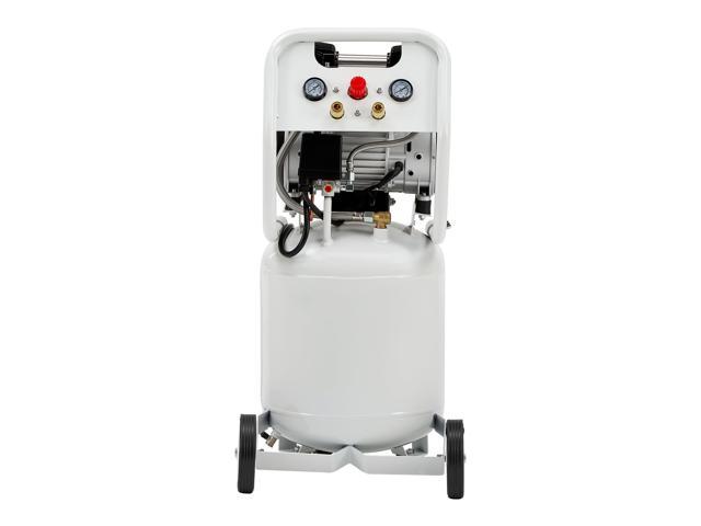 10 Gallon Electric Air Compressor, 1.8 HP Vertical Wheeled Tank Oil-Free Air Compressor with Copper Motor 120 PSI Max Pneumatic Tool Tire.