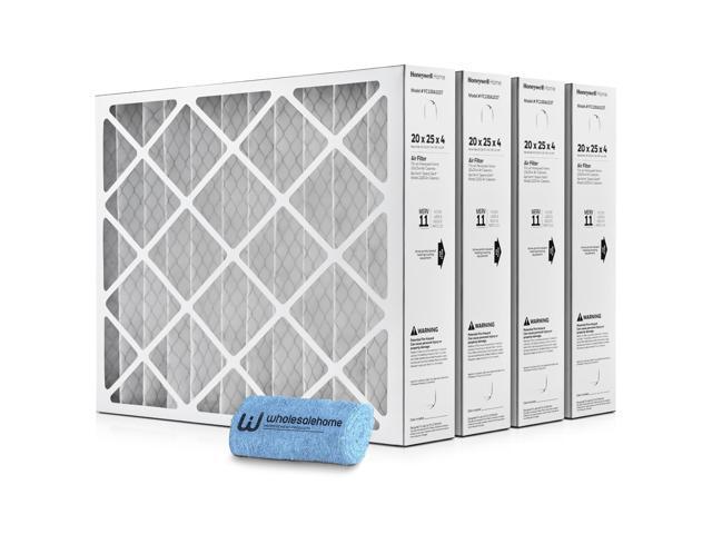 20x25x4 Air Filter Replacement MERV 11, FC100A1037 Pleated HVAC AC Furnace Filters with Cleaning Cloth, 4-Pack (Actual Size: 19.94 x 24.88 x 4.38...