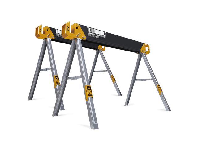 Folding Sawhorse, Durable & Adjustable Portable Jobsite Work Support with 2x4 Lumber Compatibility for Construction, 2 Pack (TB-C500-2)