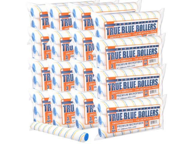 True Blue 14' Professional Paint Roller Covers, 14 Inch, Best for All Types of Painting Surfaces, Refill Bulk Pack (48, 3/8' Nap)
