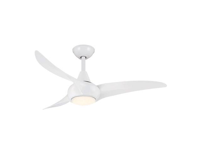 F845-WH Light Wave 44' Ceiling Fan with LED Light and Remote Control in White Finish
