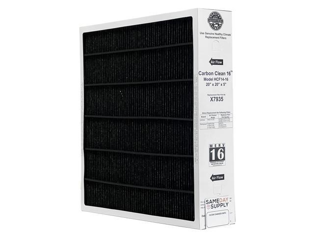 X7935 20x20x5 Healthy Climate Carbon-Clean MERV 16 Filter Bundle with Same Day Supply Filter Change Reminder Magnet (1-Pack)
