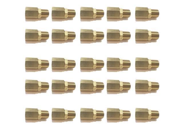 Brass Male Swivel Adapter 1/4' NPT Fuel/AIR/Water/Oil/Gas WOG (Qty 25)