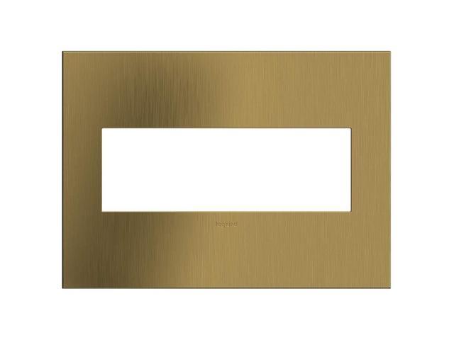 Legrand Brushed Satin Brass, 3-Gang Wall Plate, AWC3GBSB4