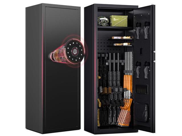 12-15 Gun Safe, Gun Safe for Rifles and Pistols, Large Fingerprint Rifle Safe, Biometric Safe and Password Lock, Gun Cabinet for Home with 4.