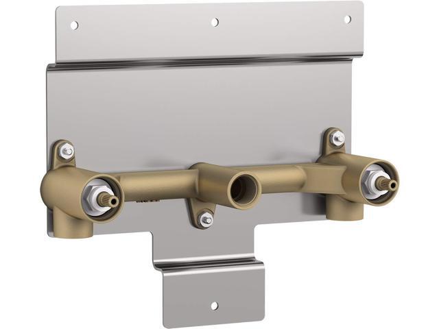 20716-K-NA Parallel Two-Handle Wall-Mount Bath Faucet Valve, Washerless Ceramic Disc Valves, Durable Solid Brass