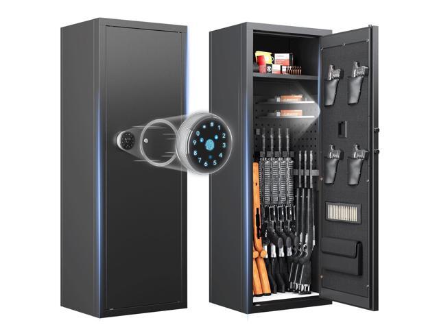 12-15 Gun Safe, Gun Safe for Rifles and Pistols, Biometric Rifle Safe, Gun Cabinet with Adjustable Racks, Gun Safes for Rifles Storage for Living...