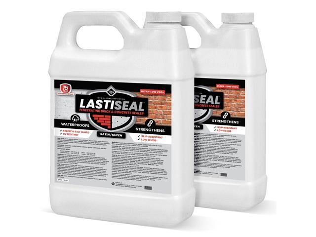 LastiSeal Brick & Concrete Sealer Satin (5-gal) - Water-Based Penetrating Sealer for Brick, Concrete, Stone, & Porous Masonry - 15-Year.
