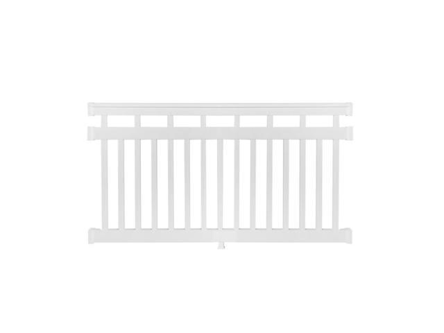 Cheshire Porch and Deck Railing Kit Vinyl Railing Kit for Decks, Porches, Balconies, and More, Versatile Outdoor Railing (White, 42' X 6')