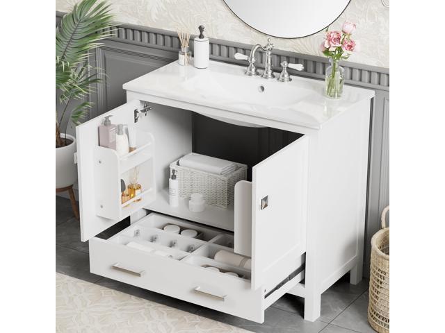 36' Bathroom Vanity with Sink, Bathroom Vanities 36 Inch with Sink, 36 Vanity with Top for Bathroom, 36 in Restroom Sink Vanity with Soft-Close.