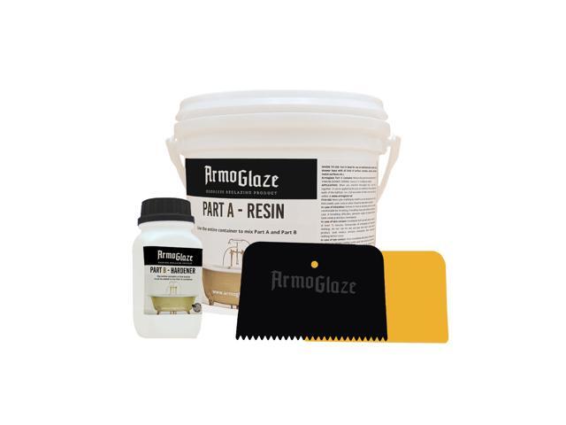 Shower Base Refinishing Kit Made in USA, Odorless Epoxy Coating for Small Shower Base (2x2, 3x3) Easy Pour-On Application, Durable Mirror Finish.