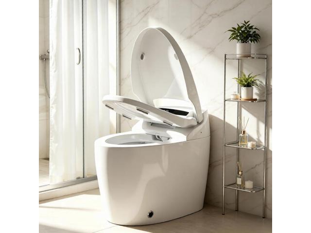 Smart Toilet with Bidet Built-in, Auto Open/Close Lid, One Piece Elongated Toilet with Instant Warm Water & Warm Air Dryer, Self-Cleaning...