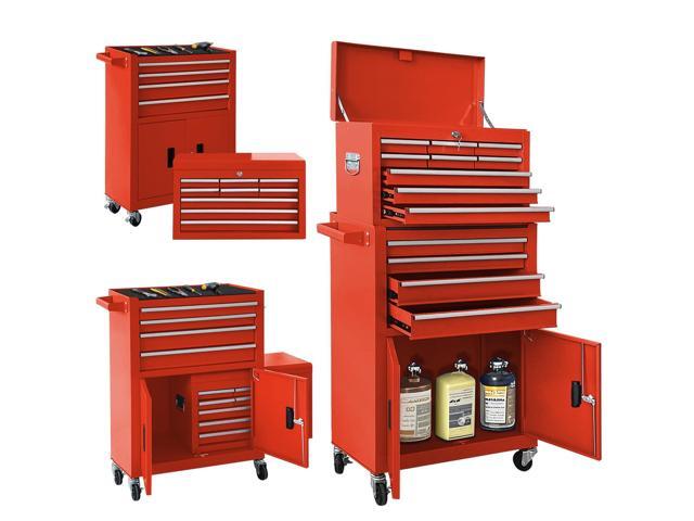 13-Drawer Double Doors Handle Rolling Tool Chest, 2 in 1 Detachable Rolling Tool Chests, Large Tool Boxes with Lock, Metal Standing Tool Cabinet...