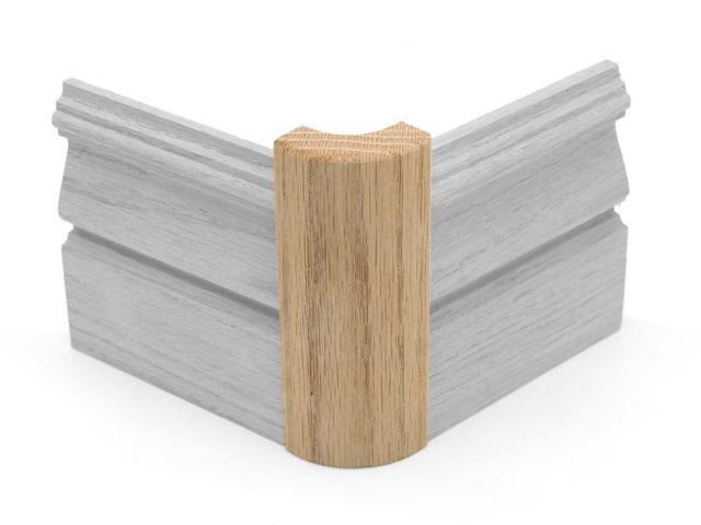 3/4' x 2 1/4' x 6' Oak Outside Radius Corner Base Block Bullnose - Fits 3/4' Radius, Trim Molding (50)