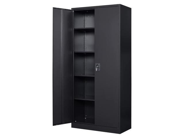 Metal Garage Storage Cabinet, 71' Tool Cabinet with 4 Adjustable Shelves, Metal File Cabinets with Lockable Doors for Garage, Home Office, Gym,.