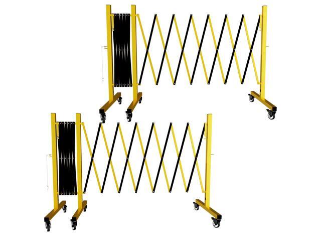 Industrial Expandable Barricade,Folding Security Gate Safety Barricade with Casters,Mobile Barrier Gate Outdoor,Adjustable Traffic Fence for Road.