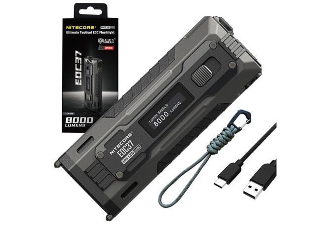 EDC37 EDC37 Ultimate EDC Flashlight: Double The Power 8,000 Lumens x 8000mAh w/Eco-Sensa USB-C Charging Cable