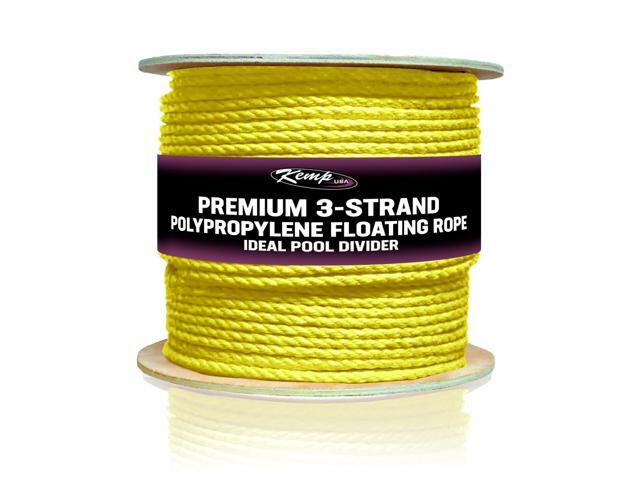 600 FT Premium 3-Strand Polypropylene Floating Rope 3/4 Inch U.V. Stabilized Rot-Proof Pool Lane Divider Anchor Rope for Pools Lakes Golf Courses.