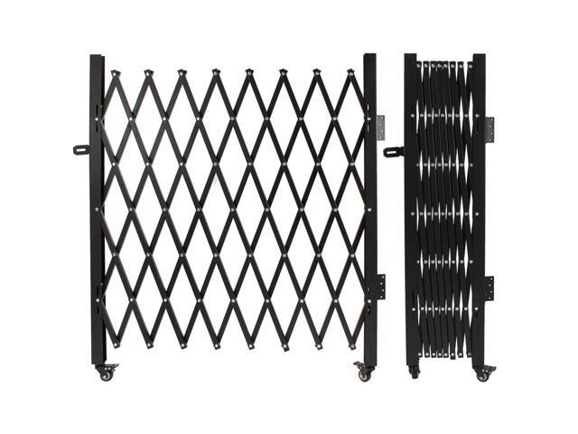 Single Folding Security Gates Accordion Door, 72' W x 50' H Metal Expandable Fence 360Rolling Expanding Outdoor Security Scissor Gate for.