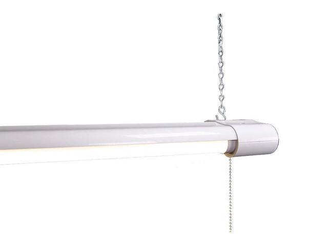 40w LED 4800 Lumen Double Tubes Utility Shop Light 5000K Daylight UL 100w Equivalent Pull on/Off Switch. Garage, Warehouse, Workshop Linkable to 10...
