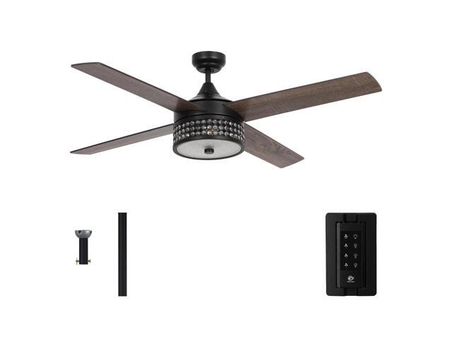 Ceiling Fans with Lights and Remote 52 Inch Black Ceiling Fan with Light for Bedroom Modern Outdoor Ceiling Fans for Covered Patios