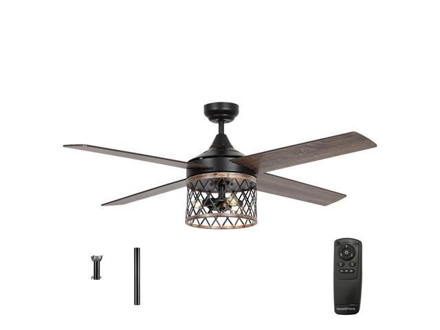 Ceiling Fans with Lights and Remote Farmhouse Black Ceiling Fan with Light Outdoor Ceiling Fans for Patios Covered, 52 Inch
