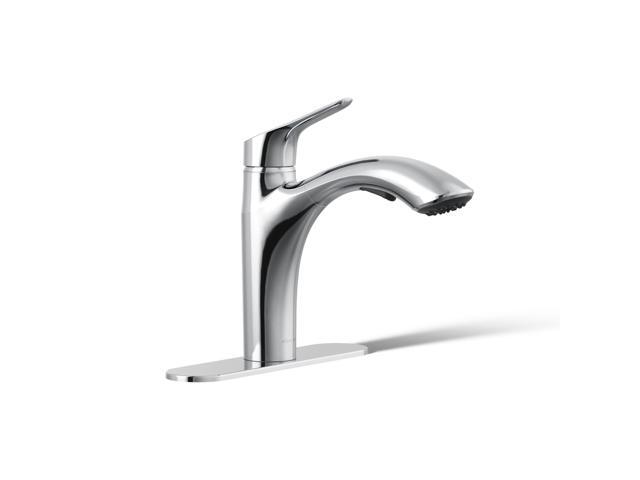 30468-CP Rival Single Handle Pull-Out Kitchen Sink Faucet, 1.5 GPM, High-Arch Swing Spout, Two-Function Sprayhead, Polished Chrome