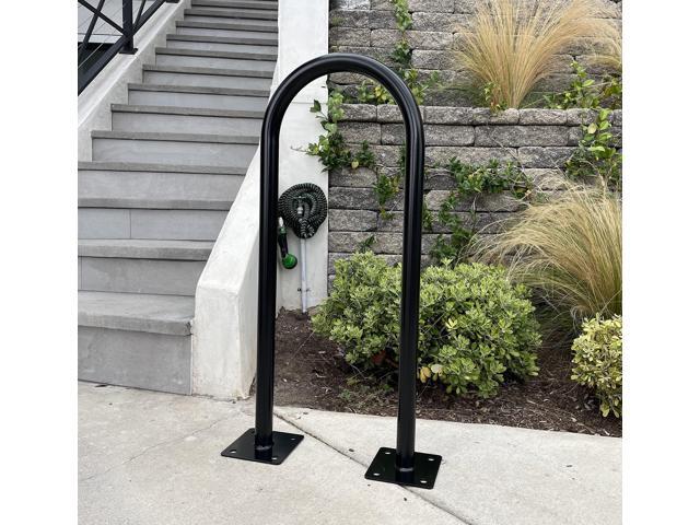 In Ground Bike Rack U Shaped, Commercial, Outdoor, 1 Loop, Steel Black, 14.5' x 34' (1)