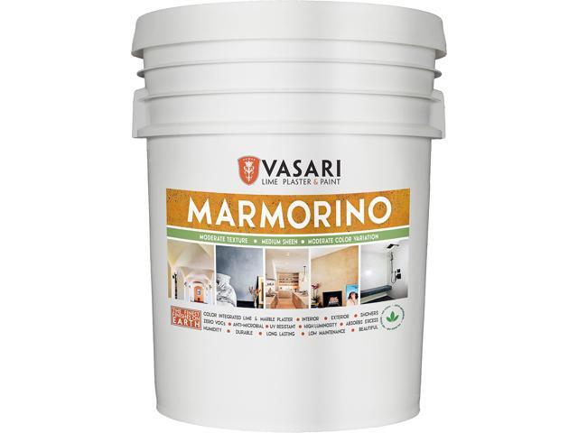 Lime Plaster & Paint Marmorino Plaster (Fine Sand Finish) Made from Natural Lime and Powdered Marble color: Natural White #1 size: 5 Gallon...