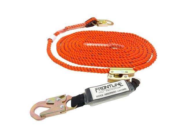 Frontline VLP200R3L Premium Vertical Lifeline with Openable Rope Grab 200' and Shock Pack High Tenacity Polyester Material Double Locking...