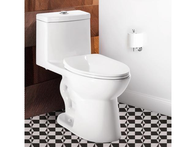 One Piece Toilets for Bathrooms, 17' Comfort Height Toilet with Soft Close Seat, Dual Flush 0.8/1.28 GPF, cUPC & WaterSense Certified, Easy to Clean...