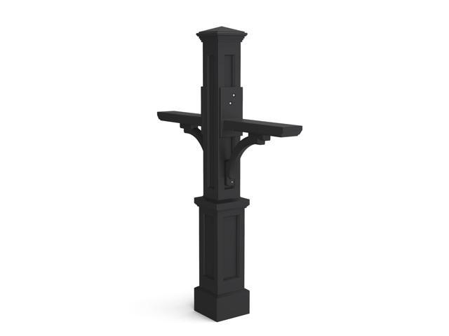 Newport Plus Double Arm Mail Post - Black - Dimensions: 8in L x 41.3in W x 56.5in H - Post & Arm Included (5814-B)