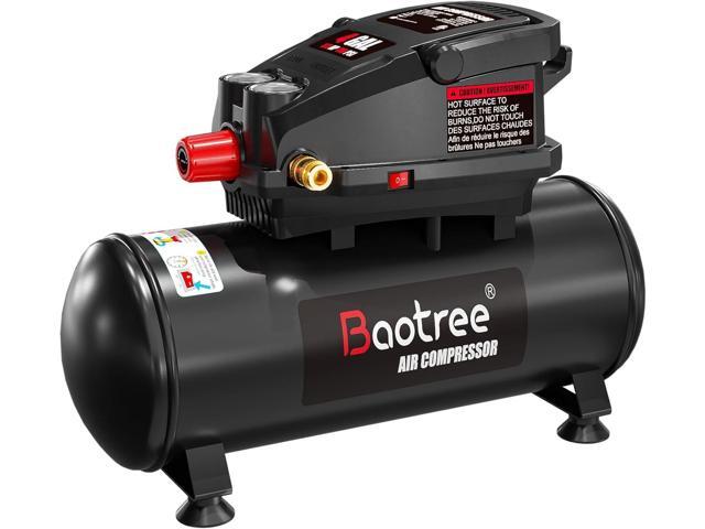 4 Gallon Portable Air Compressor, 0.5HP Motor 0.6SCFM@90 PSI,1.0SCFM@40PSl Max 110PSI Oil Free Air Compressor Tank, Garage Air Compressors for Car.