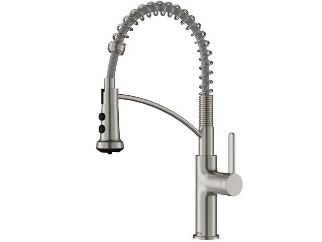 Scottsdale Commercial-Style Pull-Down Kitchen Faucet, Single Handle High-Arc Design, Dual Interchangeable Spray Heads with 5-Function and...