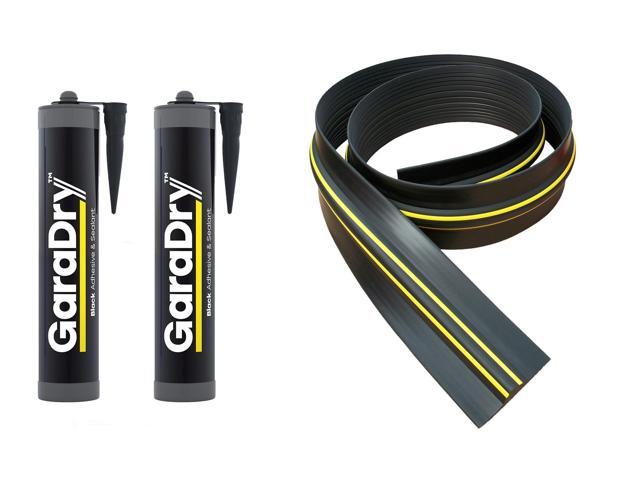 ¾ High Garage Door Threshold Seal Kit 16'3' Length Flexible PVC Complete Kit Includes 2 Adhesives