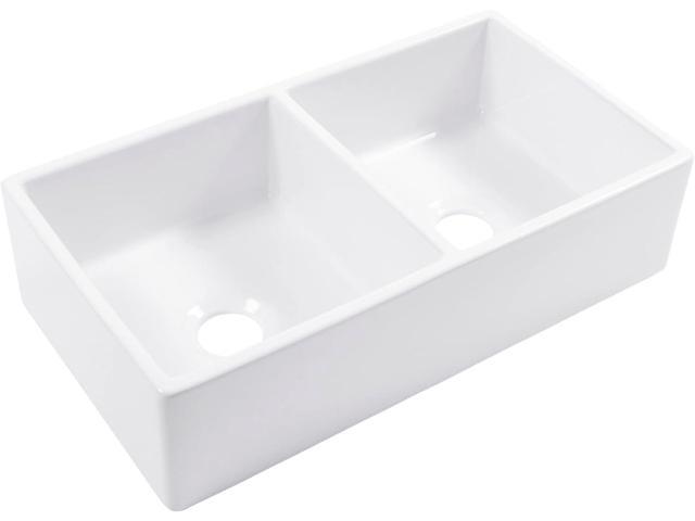 Turner Fireclay Farmhouse Apron Front Kitchen Sink, White, Handcrafted with SureFire Chip-Resistant Glaze, Everyday Promise (Crisp White, 33 Inch...
