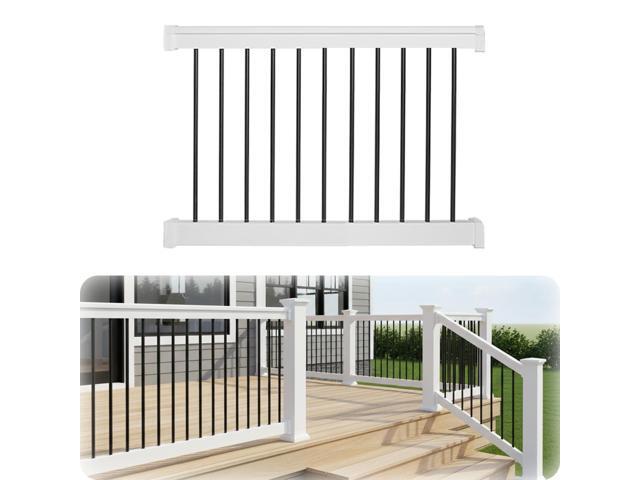 Bolton Porch and Deck Railing Kit Aluminum and Vinyl Railing Kit for Decks, Porches, Balcony Railing, and More (42 x 48)