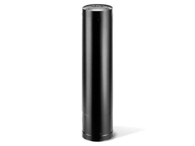 DVL 6 Inch Double Wall Steel Stove Pip, Telescoping Chimney Wood Burning Connector to Vent Smoke or Exhaust, Black, 6DVL-68TA