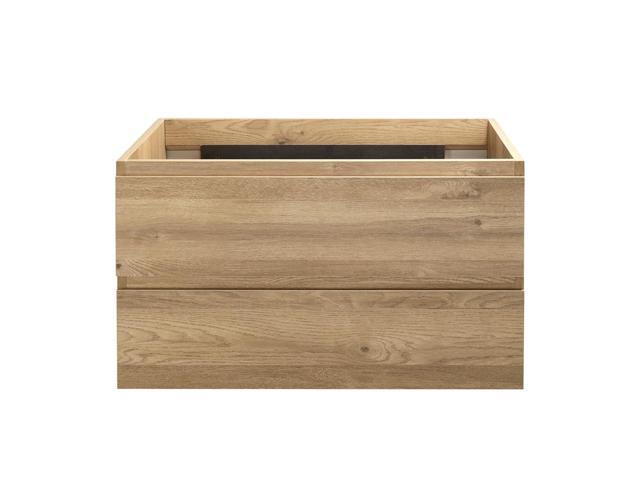Wall-Mounted Bathroom Vanity with 2 Soft-Close Drawers Moisture-Resistant MDF, Space-Saving Design for Modern Bathrooms (Nature Without Sink, 30)