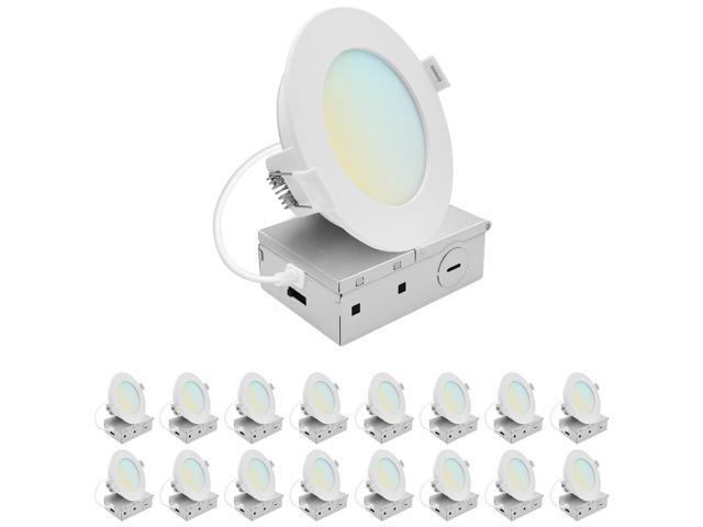 4 Inch LED Recessed Light, ECO Backlit Mini Panel Spotlight, 5CCT 2700K-5000K, 1000 Lumens, High Output, 11 Watts, Dimmable, IC Rated, Wet Rated,...