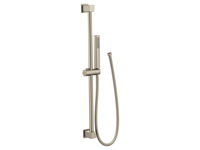 Brushed Nickel One-Function Eco-Performance Modern Handshower with 30-Inch Slide Bar and 69-Inch Hose, 3988EPBN
