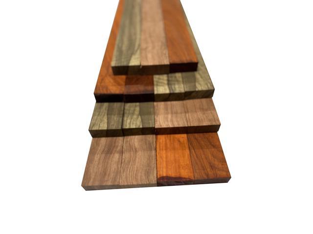 Variety Pack of 15 Cutting Board Blocks of Sapele, Black Limba, Padauk ¾ x 2 inches (3/4' x 2' x 42', Sapele Black Limba Padauk)