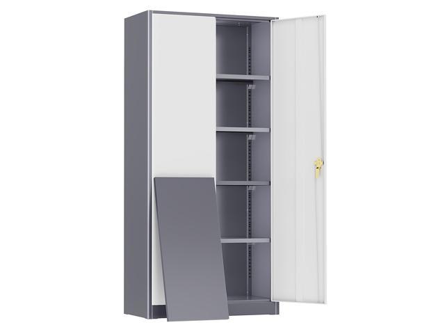 Metal Storage Cabinet Tool Organizer, 72' Lockable Garage Storage Tool Cabinets with 2 Doors and 4 Adjustable Shelves, Locking File Cabinet for...