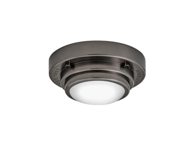 Porte Extra Small Flush Mount Ceiling Light or Wall Sconce, Etched Opal Glass Shade, Dual-Mount Design, Integrated LED, ADA Compliant, Black Oxide...