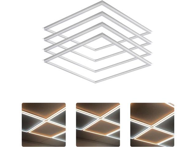 2x2 FT Edge-Lit Frame LED Panel Lights,5CCT Selectable 3000K-6500K, 2600/3900/5200LM,20W/30W/40W Switch, Grid Drop Ceiling Lights,0-10V Dimmable,.