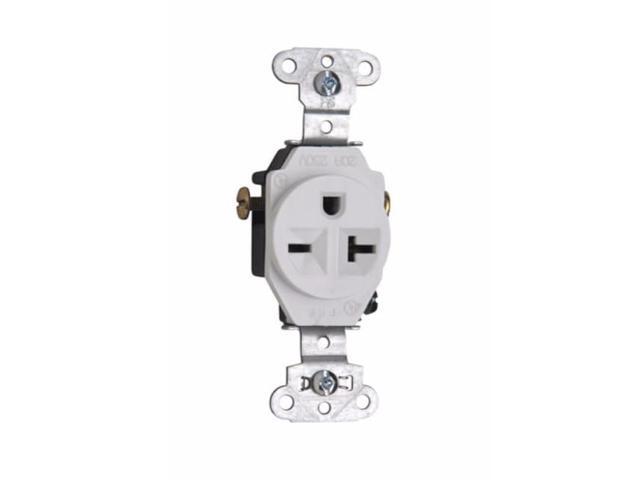 20A 240V Heavy Duty Single Receptacle White Color NEMA 6-20R Appliance/Air Conditioner Outlet (20)