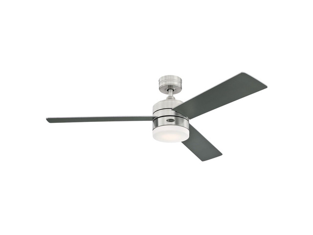 Alta Vista Smart Ceiling Fan with LED Light and Remote Control, Modern 52 Inch Brushed Nickel Finish, Opal Frosted Glass
