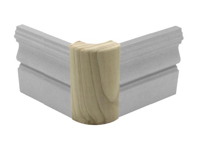 3/4' x 2 1/4' x 4' Poplar (Paint Grade) Outside Radius Corner Base Block Bullnose - Fits 3/4' Radius, Trim Molding (48)