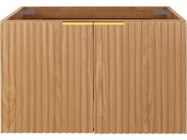 30' Modern Bathroom Vanity with Wavy Textured Doors - Wall Mounted Floating Cabinet, Soft-Close Waterproof Storage for Small Bathroom, Easy Install.